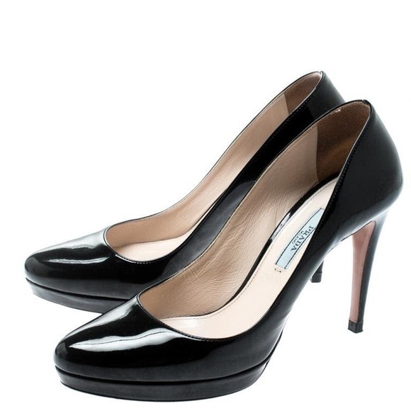 PRADA Black Patent Leather Platform Stilettos - Picture 9 of 9